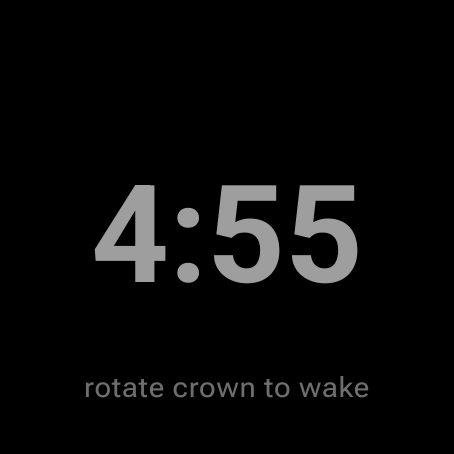 Live countdown continues in ambient mode when wet
