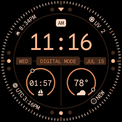 Watch face with the complication counting down, dot at time remaining